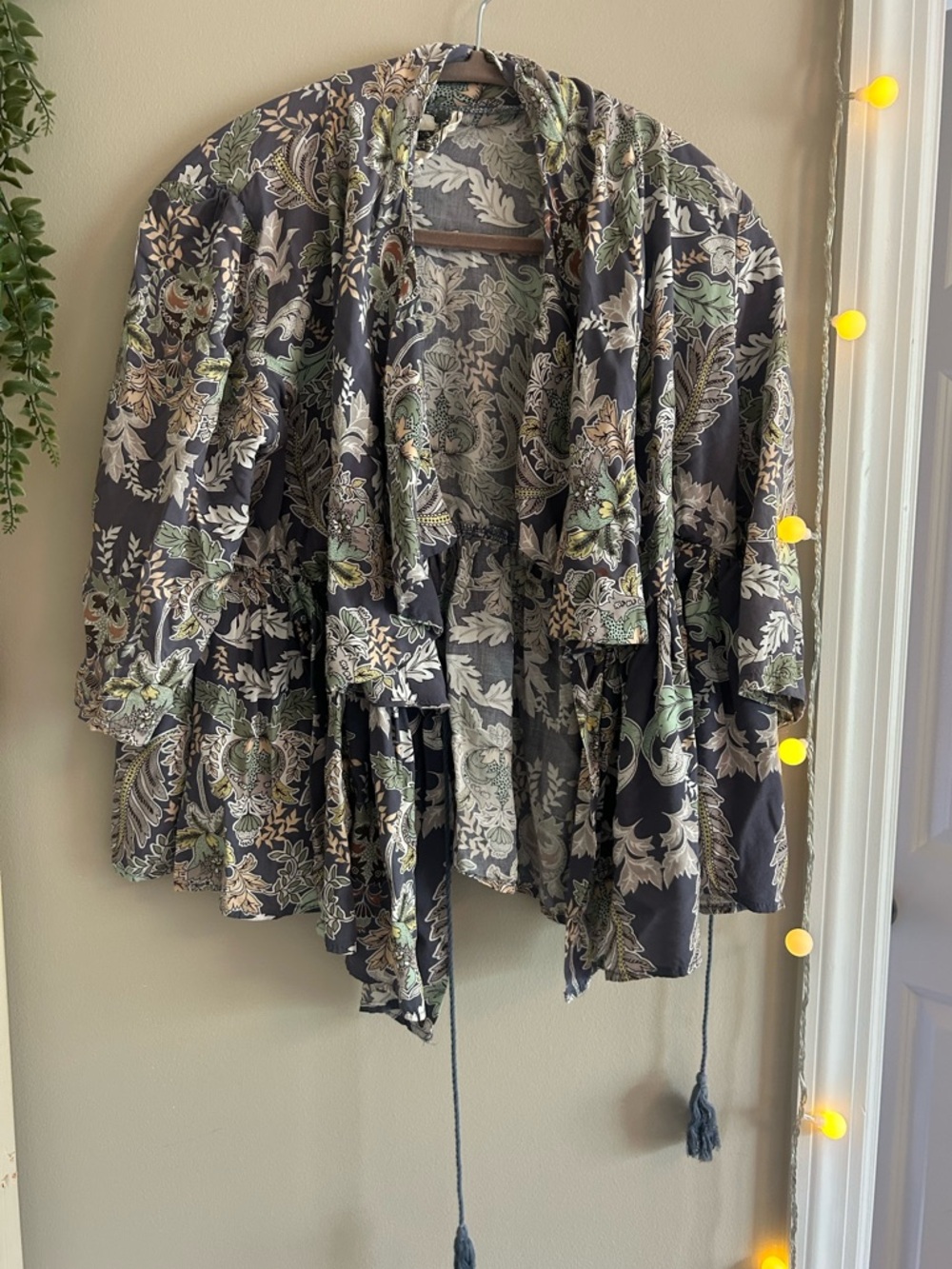 Jaase Floral Paisley Open Front Jacket size medium